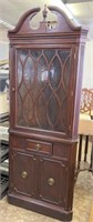 6 FT Vintage Wooden Corner Display Cabinet