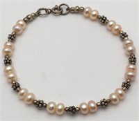 Pearl Bracelet W Sterling Clasp