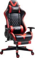 B6076  Darkecho Gaming Chair, Red, Reclining Massa