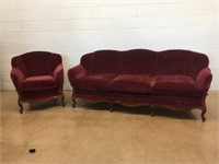 2 Pc. Upholstered French Sofa & Chair