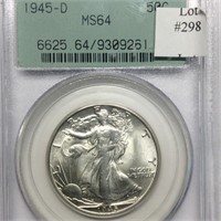 1945-D 50C PCGS MS64