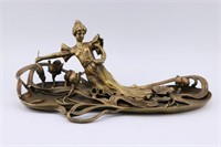 Art Nouveau Bronze Woman Sculpture