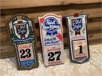 (3) ADV BEER CALENDARS 1980/1983 OLD STYLE BEER