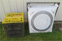 Pair of archery targets.