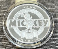 One Troy Ounce Fine Silver Mickey Mouse Coin
