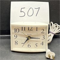 Vintage White Westclox Dialite Alarm Clock