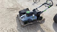 Unused EGO Electric Lawn Mower c/w Bagger, Charger