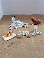 Porcelain Dog/ Set Santa Claus Souvenir