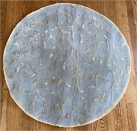 Round Blue/Gold Area Rug