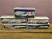 (5) Hess Trucks w Boxes- All Have Yellowing and