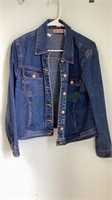 Size petite medium rainbow backed jean jacket by