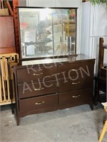 6 drawer vintage repainted mirrored dresser