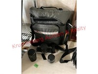 Canon AE 1 Camera W/ Extra Lenses & Bag