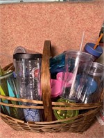 Basket Full of Portable Travel Drink Cups