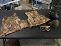 Camo Vests, Helmet and Gear