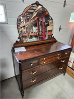 Vintage Dresser w/ Attached Mirror