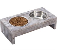 Wooden Elevated Pet Feeder with 2 Removable