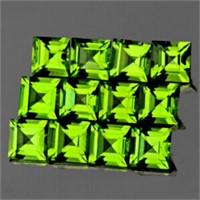 Natural Green Peridot 12 Pcs {Flawless-VVS1}