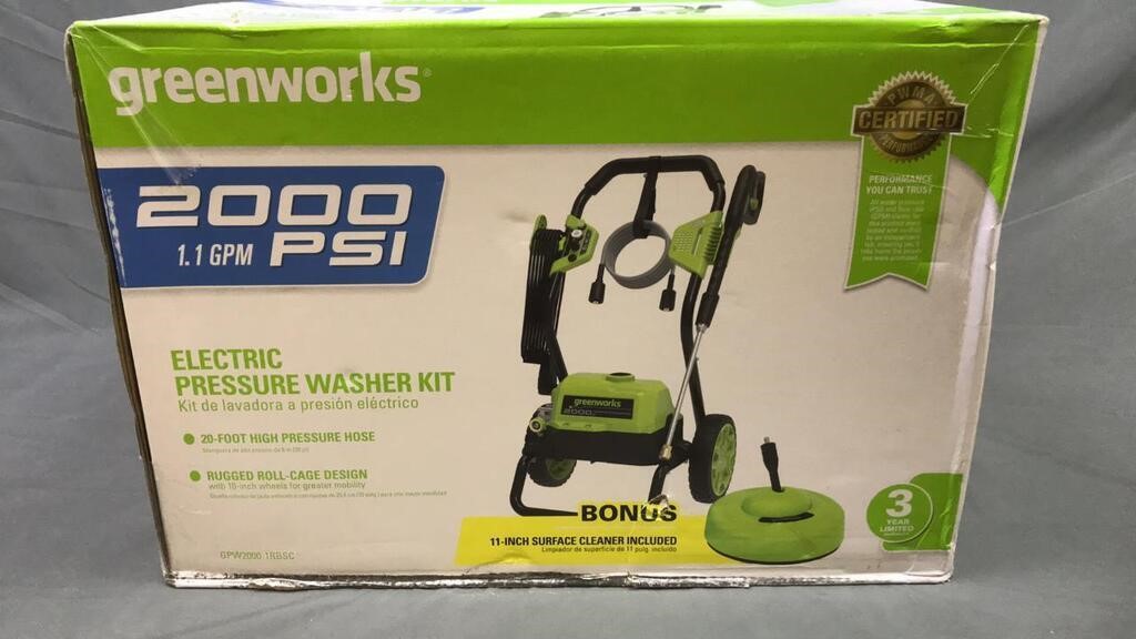New Greenworks Electric Pressure Washer Kit