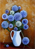 Blue Flowers Diamond Painting Kit x2