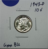 1943-D Mercury Dime Gem BU