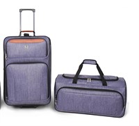 AS IS Protege Gray 2pc Travel Luggage Set 24" a113