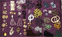 Group of Estate Jewelry and Showcase