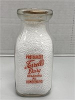 "Farrell's Dairy" Half Pint Milk Bottle