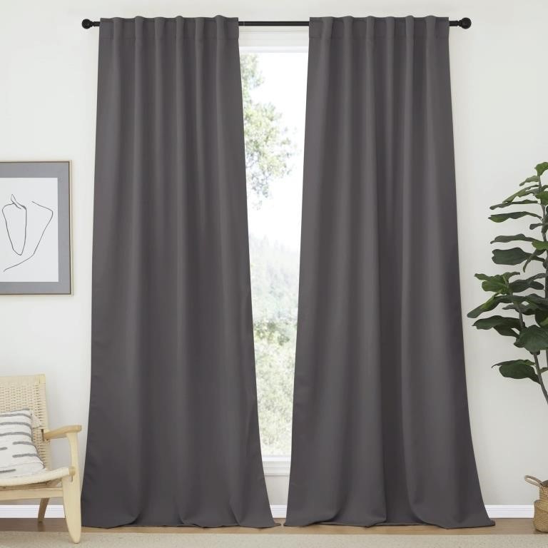 NICETOWN Bedroom Blackout Curtain Panels - (Gray C