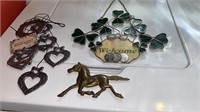 Shamrock stained glass welcome hanger,