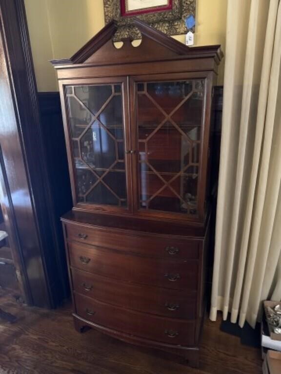 Mahogany China Closet - 76"H x 35"W x