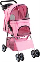VIVO Four Wheel Pet Stroller, Pink