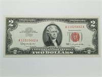 OF) Uncirculated 1963 $2 Red Seal note