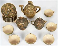 15 Pc. Japanese Meiji Period Satsuma Tea Set.