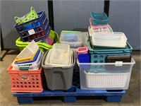 Lot Of Various Sized Plastic Organizing Containers