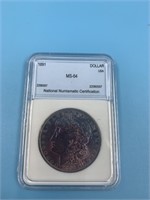 Morgan silver dollar 1891  MS64 by NNC