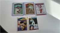 5 Cards Baseball and Football Lot: Leron Lee, Ted