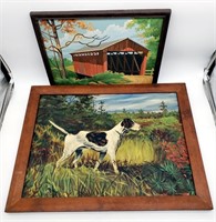 Covered Bridge Painting & Pointer Dog Painting
