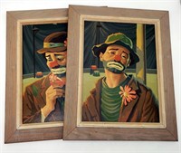 Framed Paintings of Clowns M. Melot