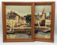 Vintage Framed Paintings of European Scenes