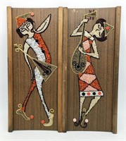 Vintage Stone Inlay Musicians Wall Hangings