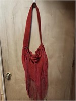 Beautiful suede leather fringed purse