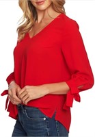 New, Size M, CeCe Women's 3/4 V-Neck Blouse with