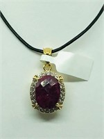 Gold Plates Sterling Silver Ruby (6cts) White