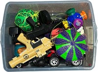 Tub of Toy Trucks, Guns & More