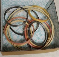 Assorted needlepoint & cross stitch hoops