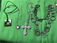 Cross necklace, misc costume necklaces