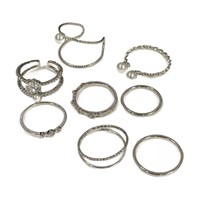 Stackable Ring Set Of 8 Sizes 4.5 To 9