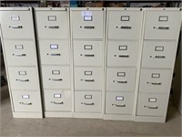 (5) 4 Drawer File Cabinets (No Keys)