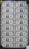 US Paper Money $1 Series of  FRN B-B Block (New Yo